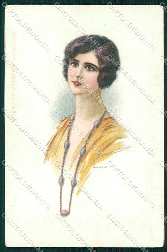 Artist Signed Bianchi Glamour Fashion Lady serie 2155 ABRASA cartolina XP8140 – fronte