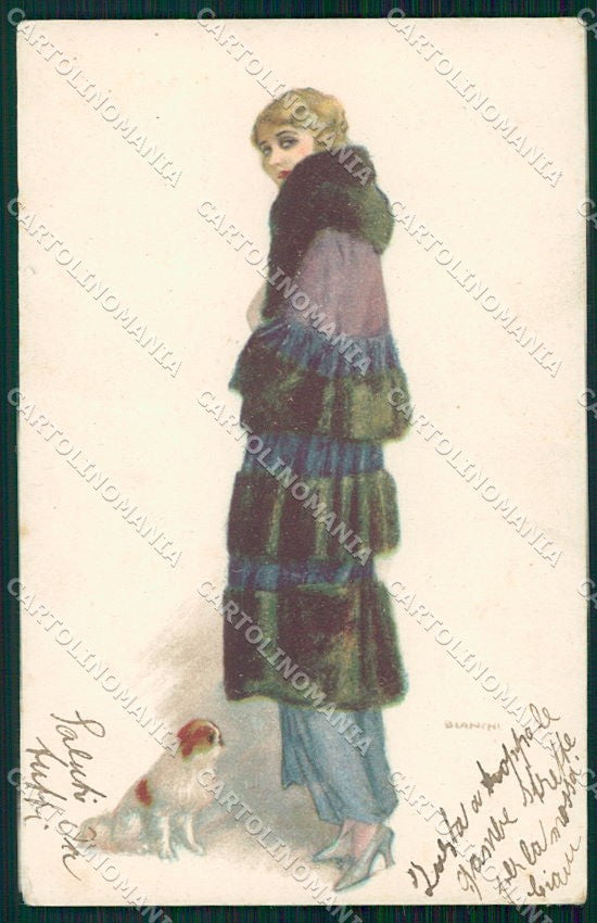 Artist Signed Bianchi Glamour Fashion Lady serie 2174 cartolina XP8141 – fronte