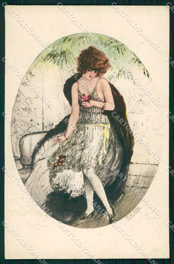 Artist Signed Filip Glamour Fashion Lady serie 1102 cartolina XP8179 – fronte