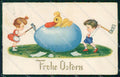 Artist Signed Easter Egg Children Bambini serie 9323 PIEGATA cartolina XP8181 – fronte