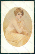 Artist Signed F. Vecchi Glamour Fashion Lady serie 176 cartolina XP8197 – fronte