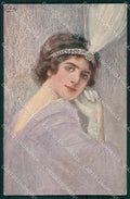 Artist Signed F. Vecchi Glamour Fashion Lady serie 1015 cartolina XP8199 – fronte