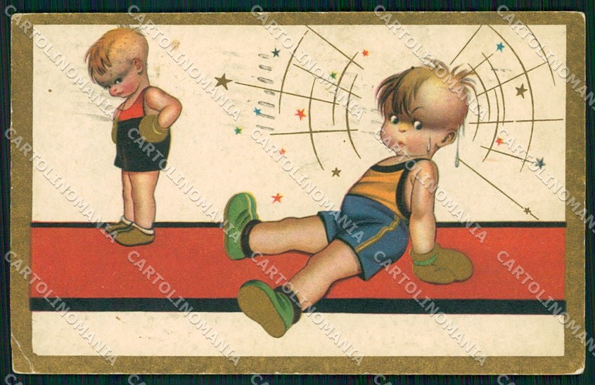 Artist Signed Children Bambini Sport Degami 2203 PIEGHINA cartolina XP8207 – fronte