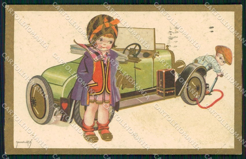 Artist Signed Children Bambini Sport Degami 2200 STRAPPINO cartolina XP8208 – fronte