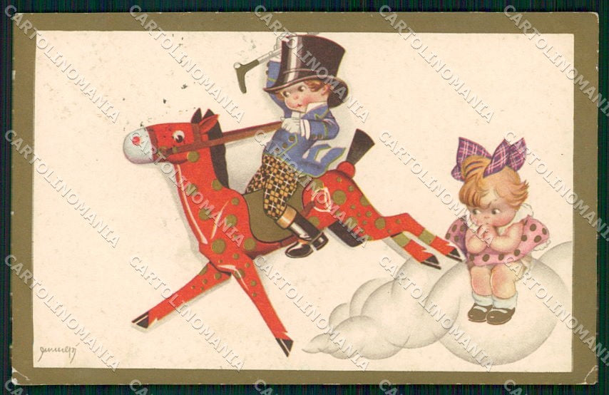 Artist Signed Children Bambini Sport Degami 2198 PIEGHINA cartolina XP8211 – fronte