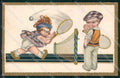 Artist Signed Children Bambini Sport Tennis Degami PIEGHE cartolina XP8212 – fronte