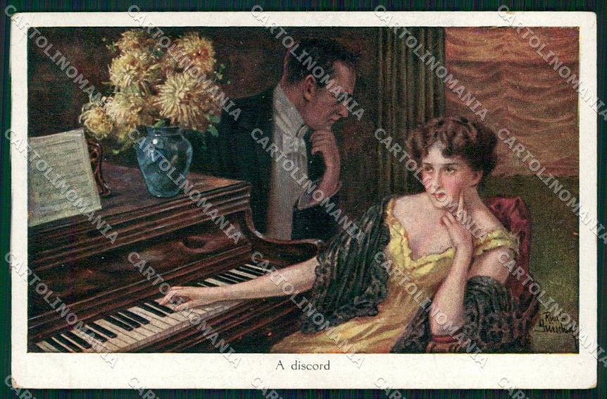 Artist Signed R. Guischaf ? Romantic Couple cartolina XP8221 – fronte
