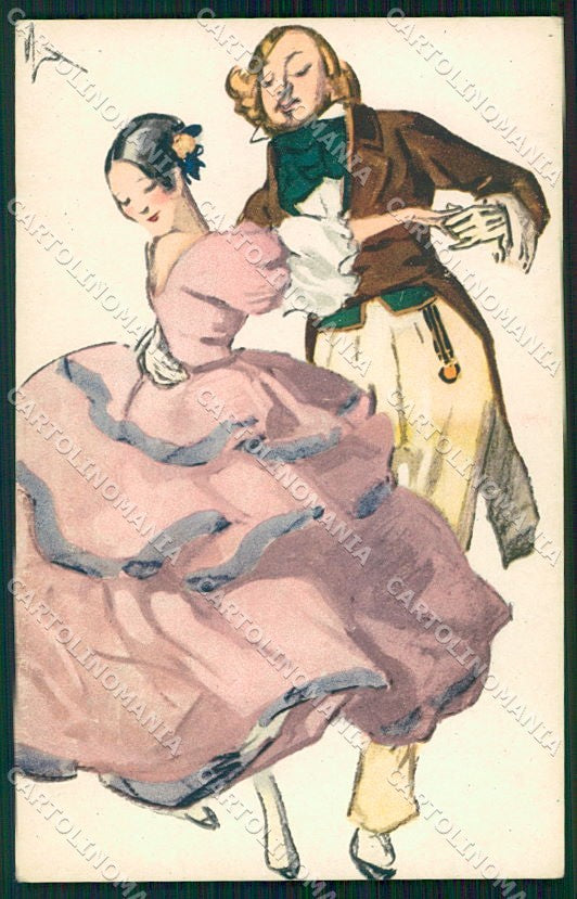 Artist Signed Sacchetti Dancing Couple serie 24-3 cartolina XP8229 – fronte
