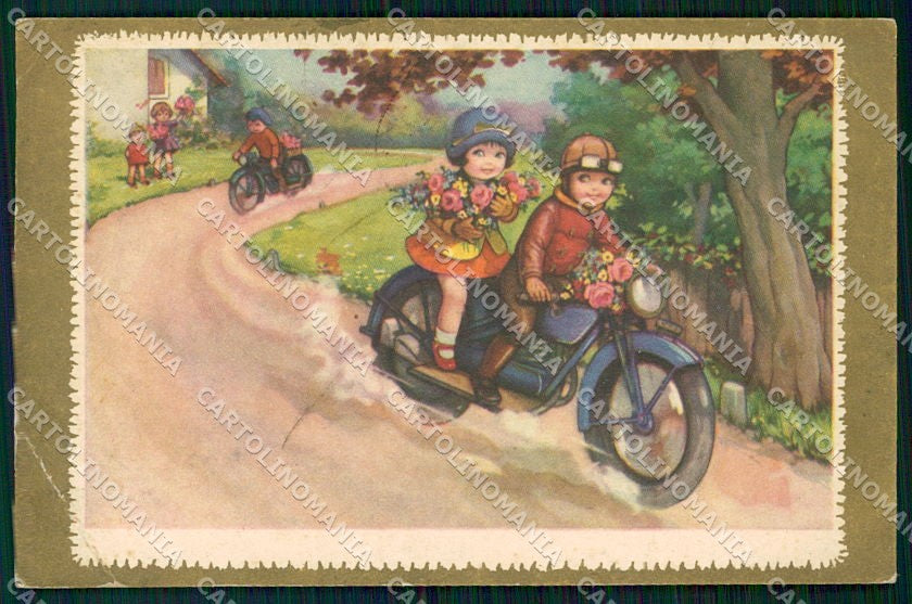Artist Signed Castelli Children Degami 2291 PIEGA cartolina XP8232 – fronte