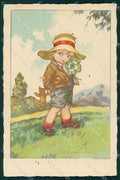 Artist Signed Castelli Children serie 2462 PIEGHINA cartolina XP8235 – fronte