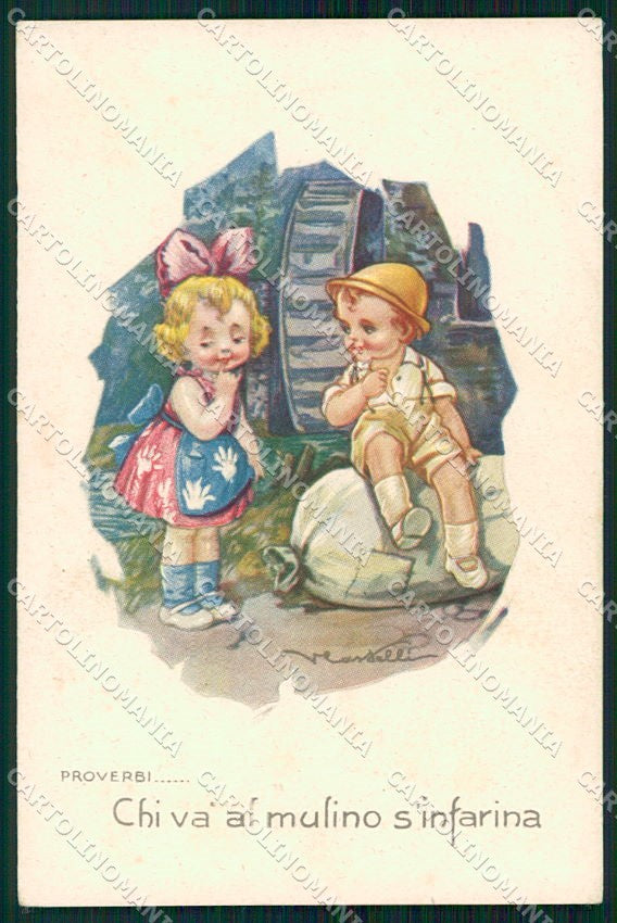 Artist Signed Castelli Children serie 591-2 cartolina XP8240 – fronte