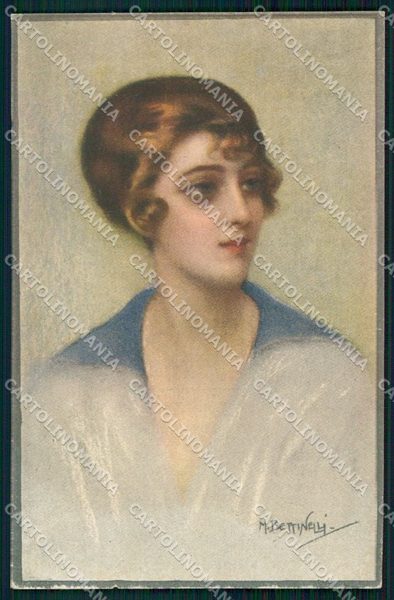 Artist Signed Bettinelli Glamour Fashion Lady serie 832-1 cartolina XP8243 – fronte