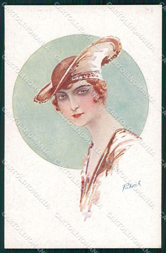 Artist Signed Pickuick Glamour Fashion Lady serie 4094 cartolina XP8249 – fronte