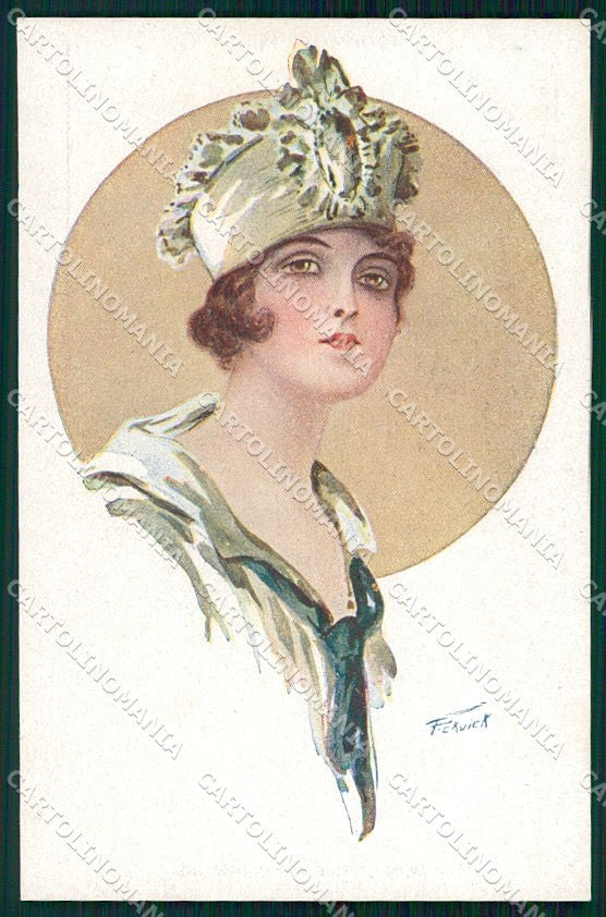 Artist Signed Pickuick Glamour Fashion Lady serie 4094 cartolina XP8250 – fronte