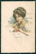 Artist Signed Law Ludson Glamour Fashion Lady serie 2527 cartolina XP8257 – fronte