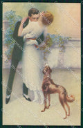 Artist Signed Monestier Couple Dog serie 882 cartolina XP8264 – fronte