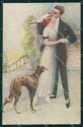 Artist Signed Monestier Couple Greyhound Dog serie 882 cartolina XP8266 – fronte