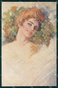 Artist Signed Vecchi Glamour Fashion Lady serie 975-1 cartolina XP8281 – fronte