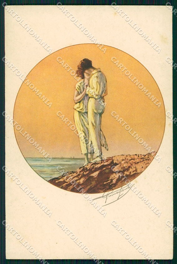 Artist Signed Paris Gravures 2120 Kiss Romantic Couple cartolina XP8301 – fronte