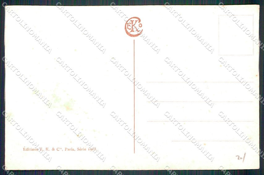 Artist Signed EKC Paris serie 1988 Kiss Romantic Couple cartolina XP8308 – retro