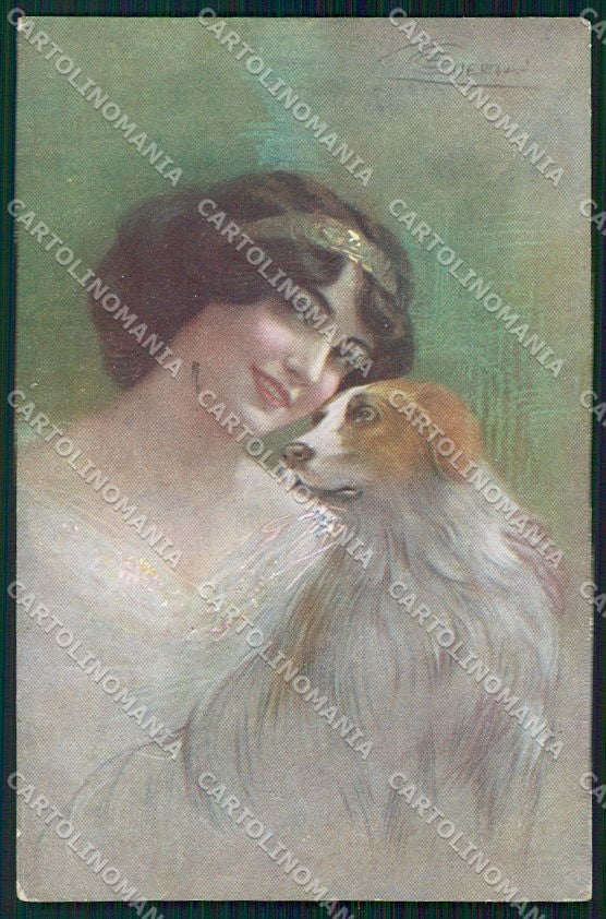Artist Signed Guerzoni Glamour Fashion Lady serie 710-3 cartolina XP8321 – fronte