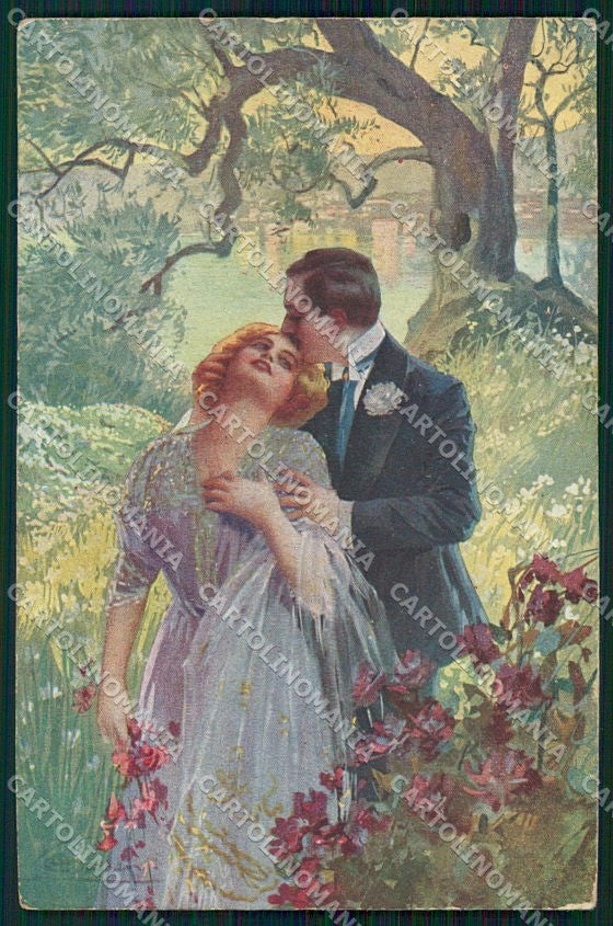 Artist Signed Guerzoni Romantic Couple serie 715-4 cartolina XP8323 – fronte