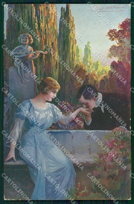 Artist Signed Guerzoni Romantic Couple serie 715-5 cartolina XP8324 – fronte