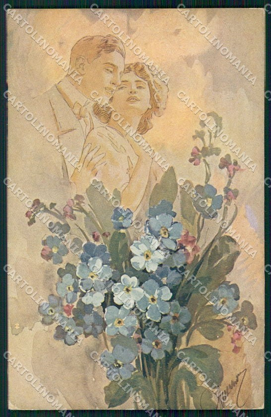 Artist Signed Guerzoni Romantic Couple serie 1042-4 cartolina XP8328 – fronte