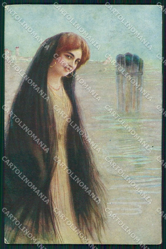 Artist Signed Guerzoni Glamour Fashion Lady serie 2707-4 cartolina XP8333 – fronte