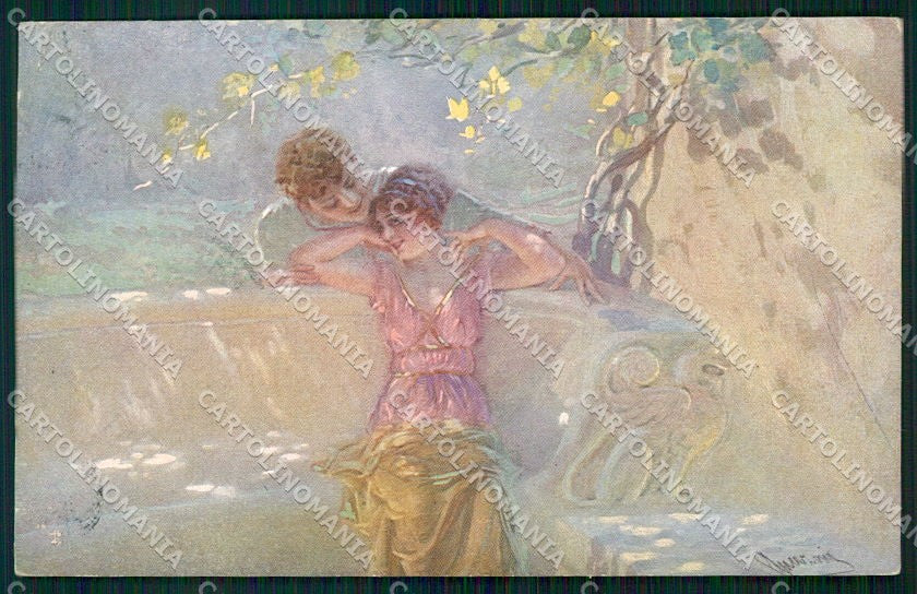 Artist Signed Guerzoni Romantic Couple serie 1034-1 cartolina XP8340 – fronte
