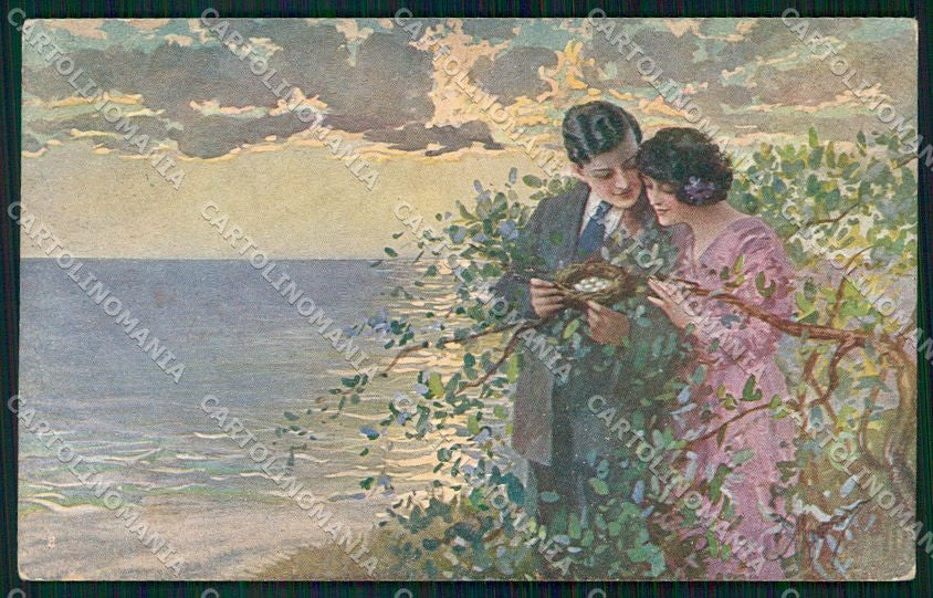 Artist Signed Guerzoni Romantic Couple serie 1035-1 cartolina XP8344 – fronte