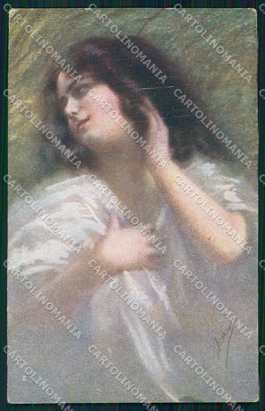 Artist Signed Guerzoni Glamour Fashion Lady serie 1023-3 cartolina XP8353 – fronte