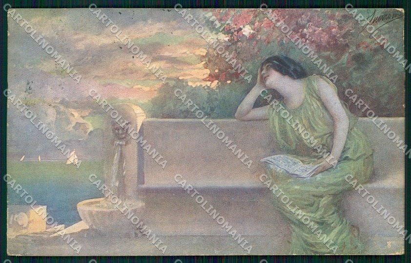 Artist Signed Guerzoni Glamour Fashion Lady serie 1039-6 cartolina XP8360 – fronte