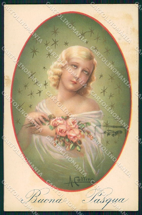 Artist Signed Collino Glamour Fashion Lady cartolina XP8385 – fronte