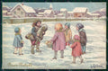 Artist Signed Collino Children Christmas cartolina XP8392 – fronte
