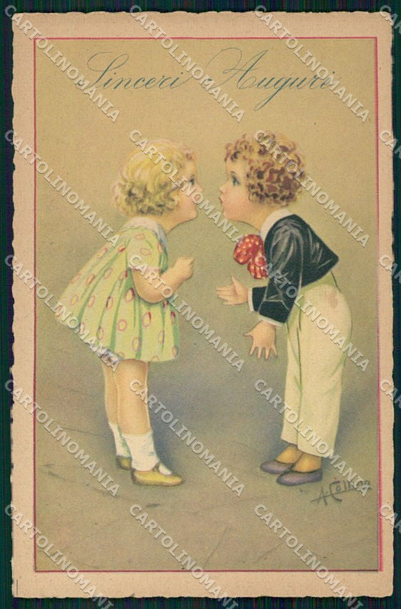 Artist Signed Collino Children cartolina XP8401 – fronte