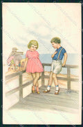 Artist Signed Collino Children Sea serie 4658-4 cartolina XP8404 – fronte