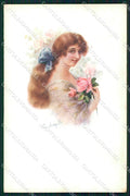 Artist Signed Montaguti Glamour Fashion Lady serie 291-4 cartolina XP8428 – fronte