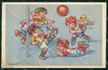 Artist Signed Castelli Children Sport Soccer Calcio PIEGHE cartolina XP8465 – fronte