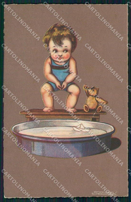 Artist Signed Sgrilli Children Teddy Bear serie 2042-1 cartolina XP8479 – fronte