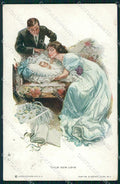 Artist Signed Fisher Reinthal serie 191 Their New Love PIEGHINE cartolina XP8491 – fronte