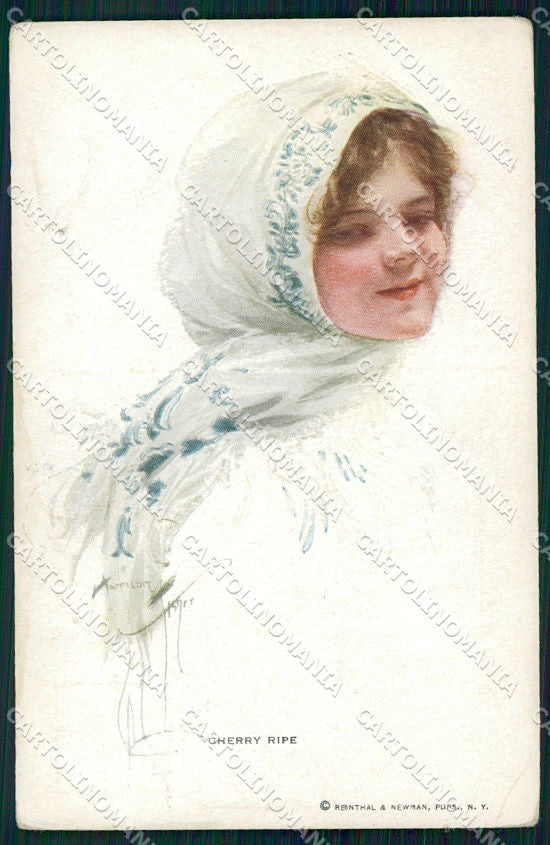 Artist Signed Fisher Reinthal serie 192 Cherry Ripe PIEGHINA cartolina XP8492 – fronte