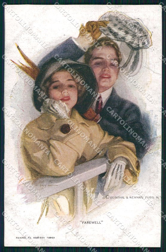 Artist Signed Harrison Fisher Reinthal serie 773 Farewell cartolina XP8494 – fronte