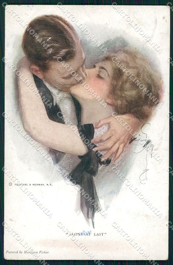 Artist Signed H. Fisher Reinthal serie 762 Alone at Last ABRASA cartolina XP8496 – fronte