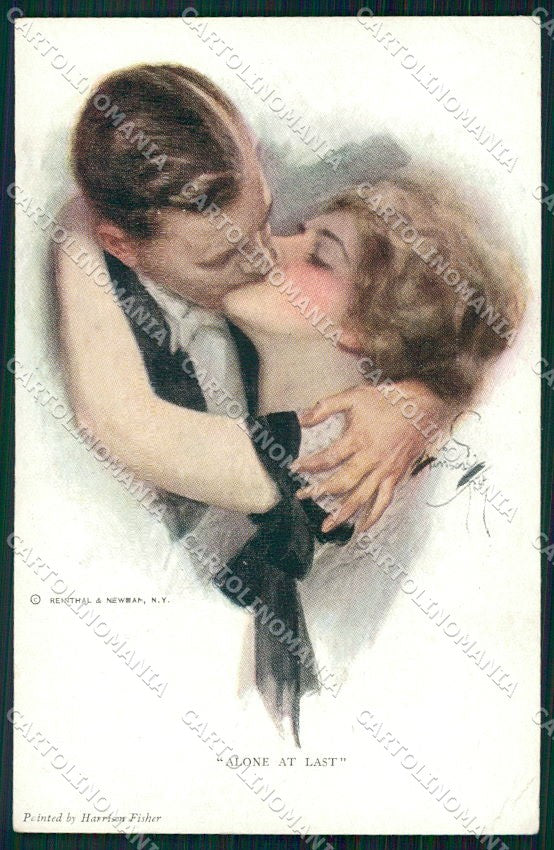 Artist Signed H. Fisher Reinthal serie 762 Alone at Last ABRASA cartolina XP8497 – fronte