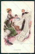 Artist Signed H. Fisher Reinthal 187 The Trousseau PIEGHINE cartolina XP8507 – fronte