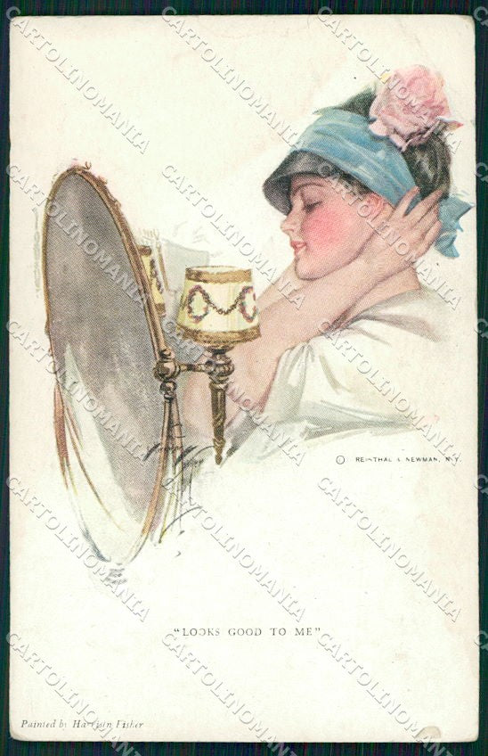 Artist Signed H. Fisher Reinthal serie 765 Looks Good to Me cartolina XP8511 – fronte