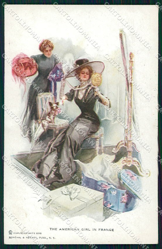 Artist Signed H. Fisher Reinthal 102 The American Girl France cartolina XP8518 – fronte