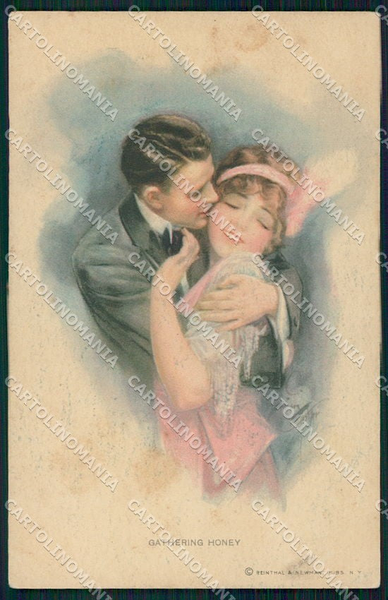 Artist Signed H. Fisher Reinthal serie 392 Gathering Honey cartolina XP8519 – fronte