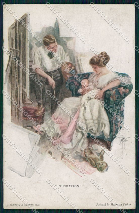 Artist Signed H. Fisher Reinthal serie 771 Inspiration Teddy cartolina XP8520 – fronte